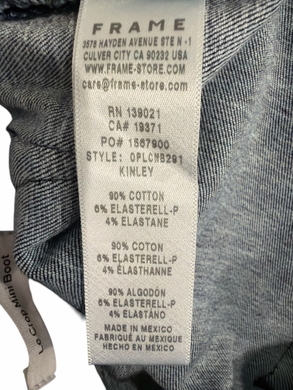 FRAME Le Crop Mini Boot Jeans | Kinley Wash | Cropped Bootcut | Size 27 - Picture 10 of 10
